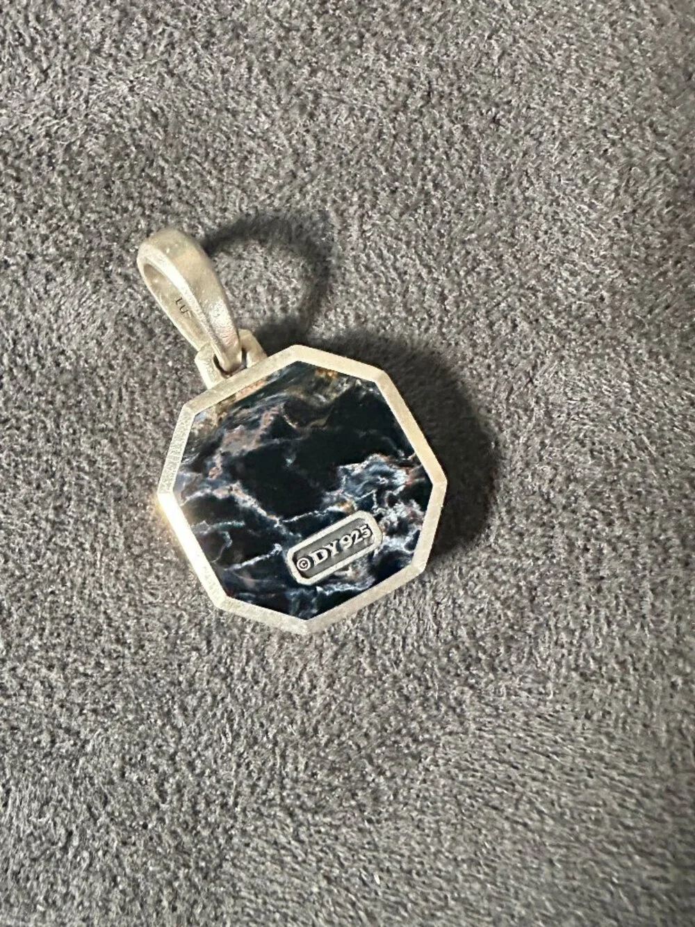 David Yurman Faceted Stone Amulet Pendant in Pietersite - 16mm